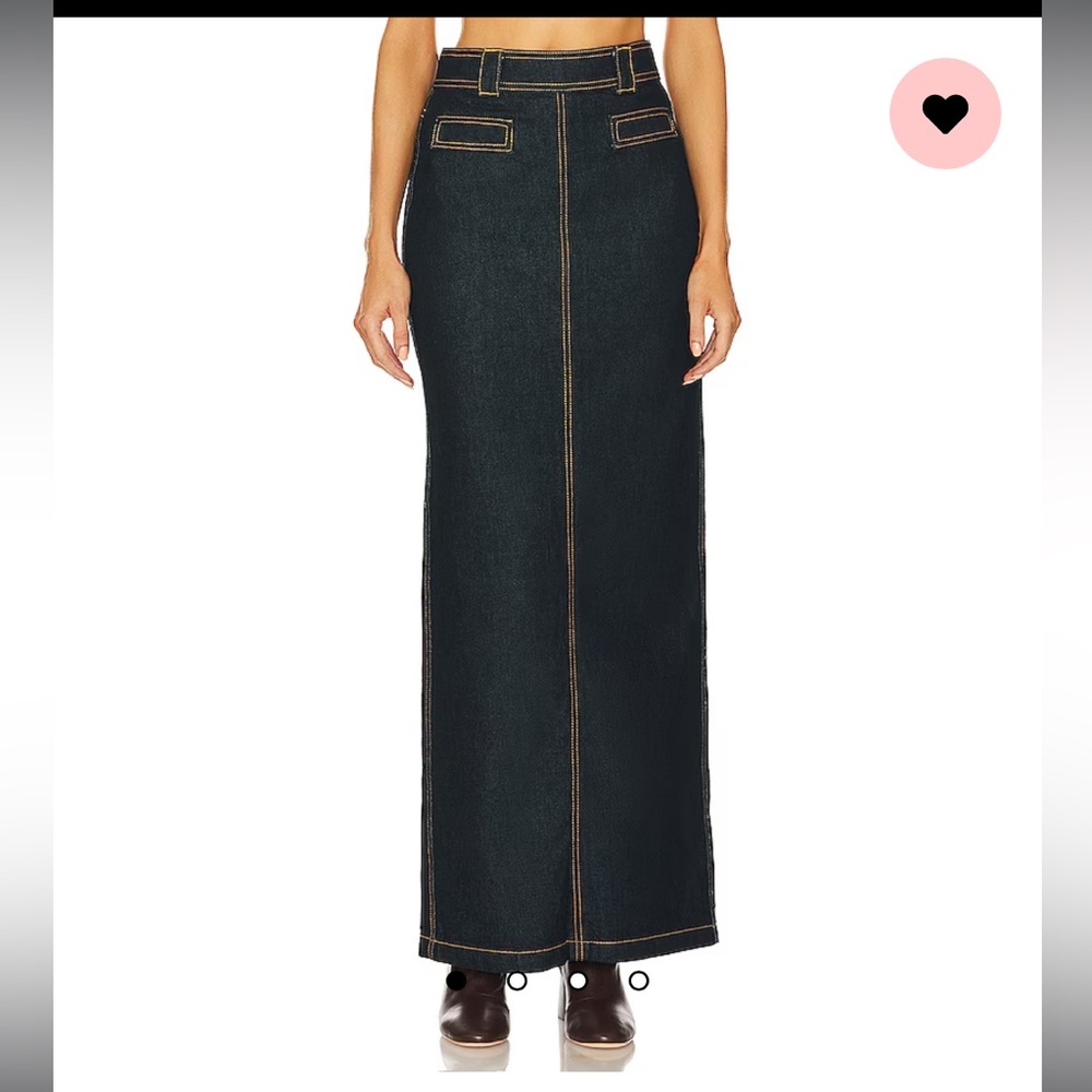 NWT HELSA DENIM MAXI SKIRT in INDIGO - 26 - Picture 3 of 12